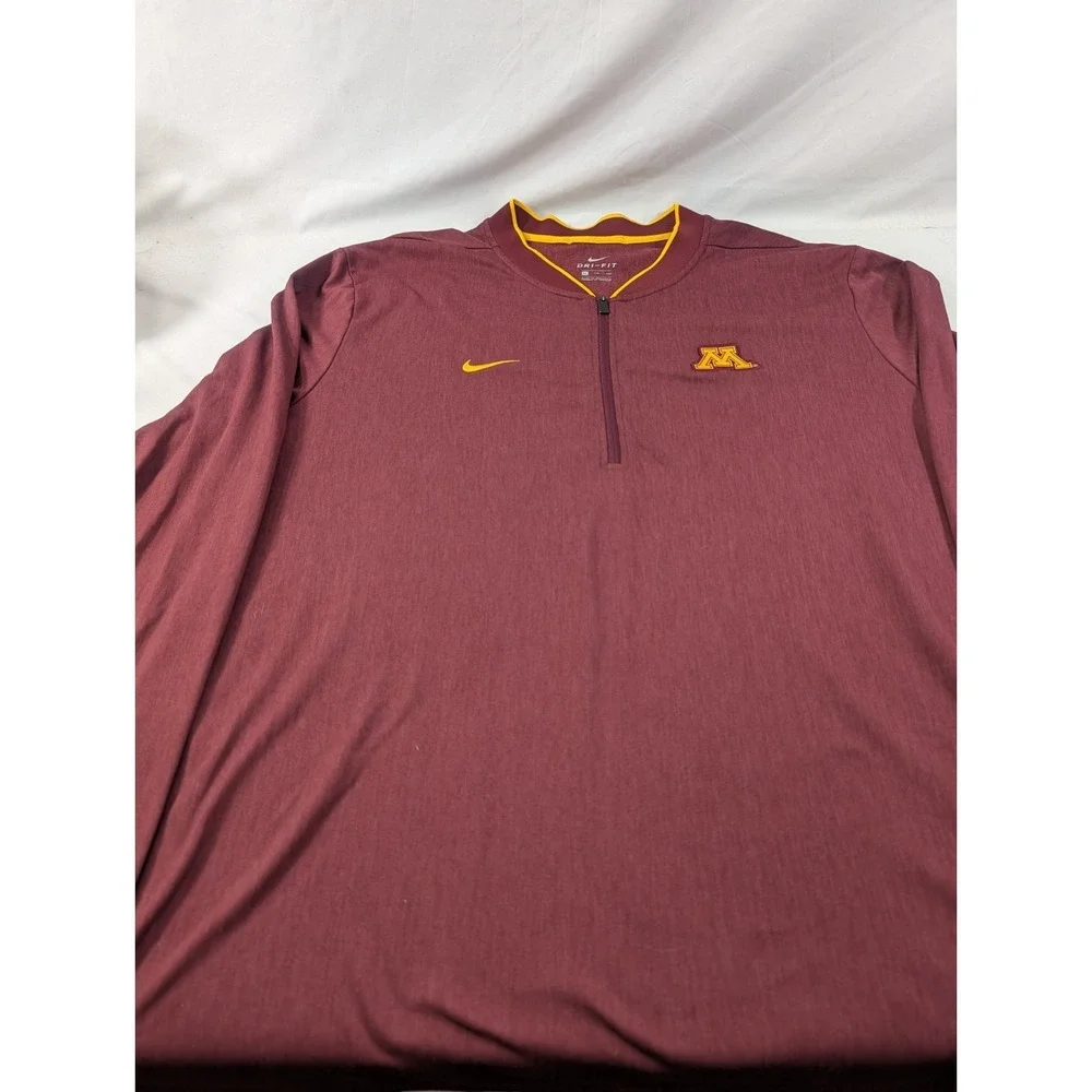 Minnesota Golden Gophers Nike Dri-Fit Maroon 1/4 Zip Shirt Mens XXL